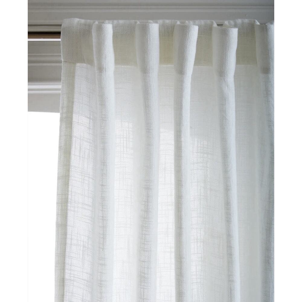 NEW Quince COTTON SHEER Curtain •4 PANELS •48 x 108”• Cotton Curtains WHITE $160 - Picture 2 of 7